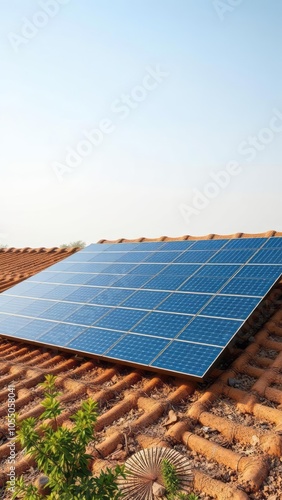 Solar panels on the roo generative aif solar panel Ultra realistic Photorealistic  photo