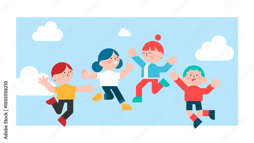 Team Success. Vector illustration in flat style. Team Success. Vector illustration in flat style.
