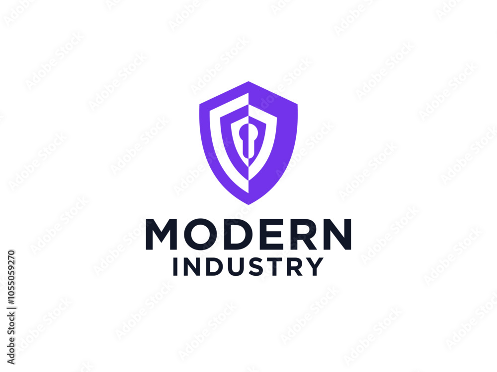 Logo Vector Shield with keyhole inside. Protection Security Logo Design Logo Vector Shield with keyhole inside. Protection Security Logo Design