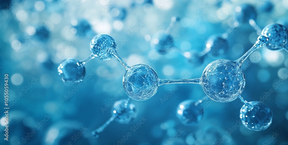 Molecular Structure with Blue Background Molecular Structure with Blue Background