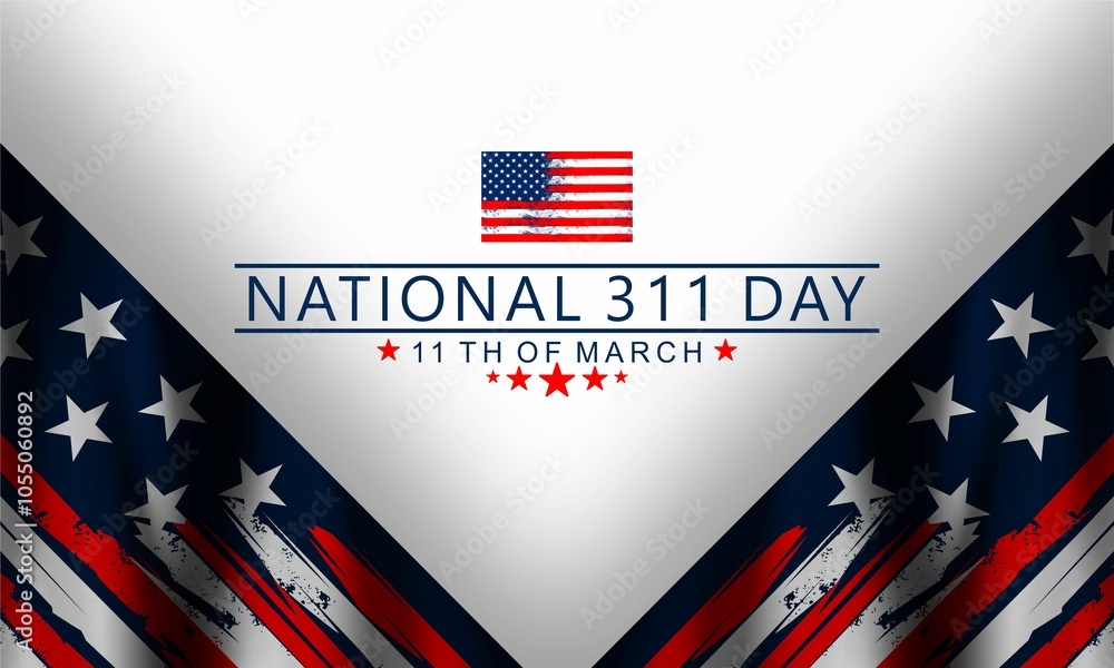 National 311 Day Vector illustration. 11th Of March. Holiday concept. Suitable for background, banner, card, poster with text inscription. National 311 Day Vector illustration. 11th Of March. Holiday concept. Suitable for background, banner, card, poster with text inscription.