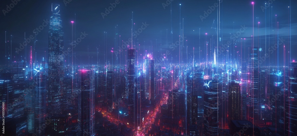 Futuristic Cityscape at Night Futuristic Cityscape at Night