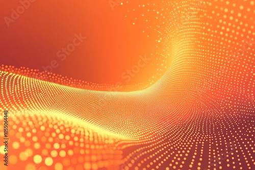 Abstract orange and yellow dotted wave background.