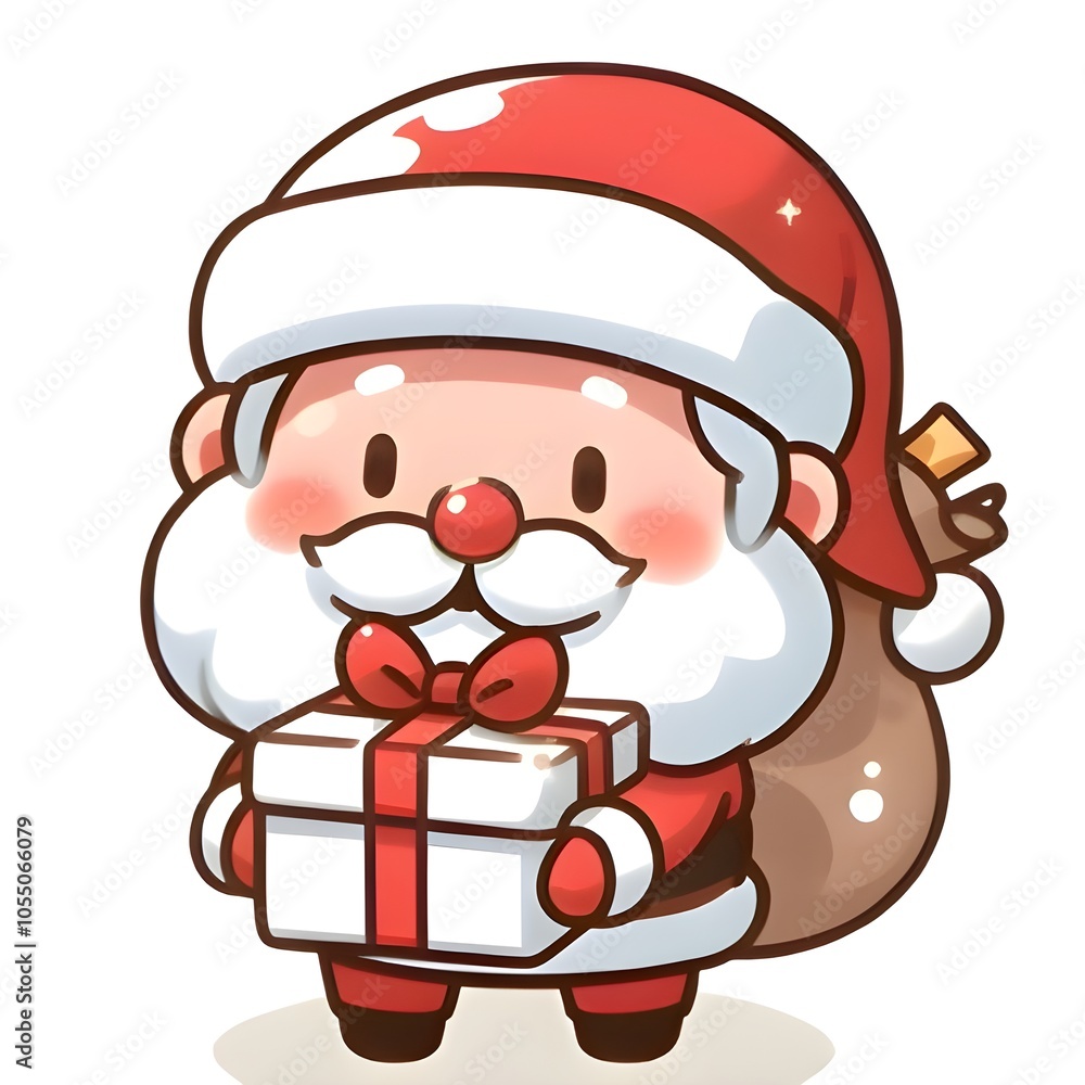 I wish Santa Claus the health and happiness of his family, holding a Christmas gift box. I wish Santa Claus the health and happiness of his family, holding a Christmas gift box.