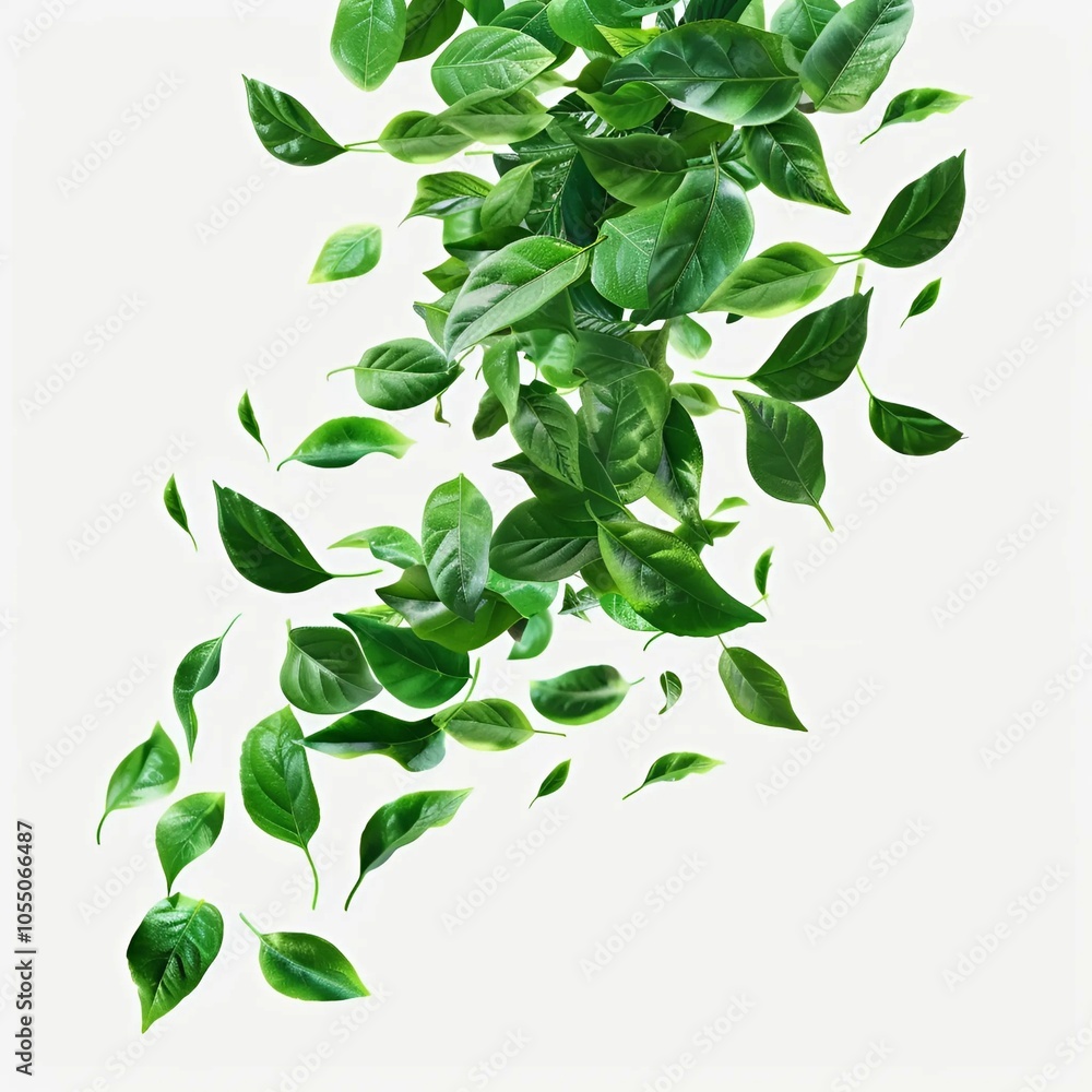 green leaves isolated on white green leaves isolated on white