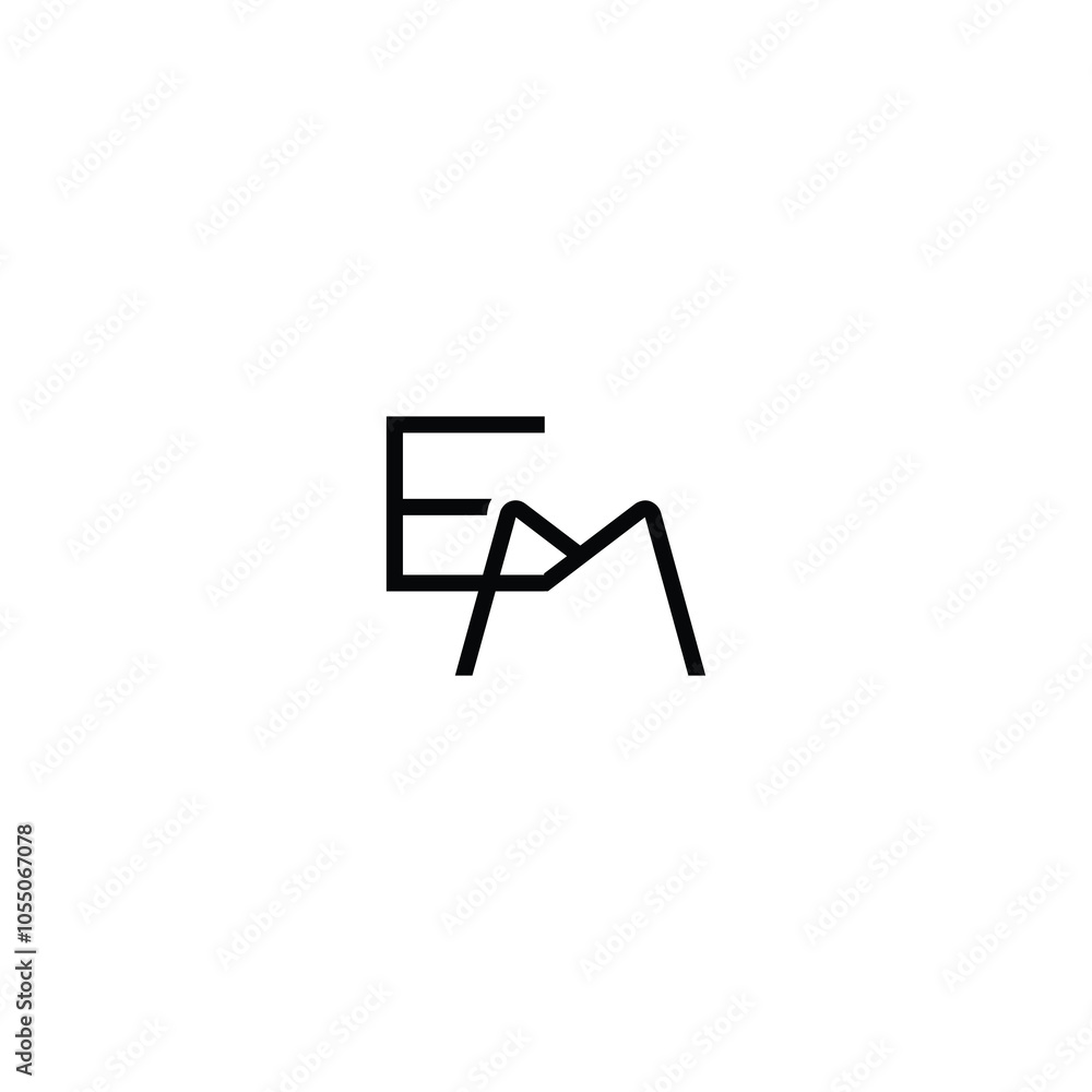 EM monogram logo design letter text name symbol monochrome logotype alphabet character simple logo EM monogram logo design letter text name symbol monochrome logotype alphabet character simple logo