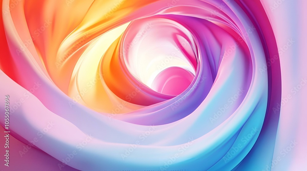 Obraz premium Abstract Spiral Design in Rainbow Colors with Smooth Gradient Flow