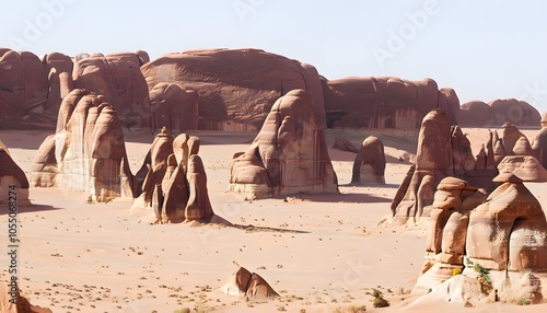 Towering Sandstone Arches of Ennedi Plateau photo