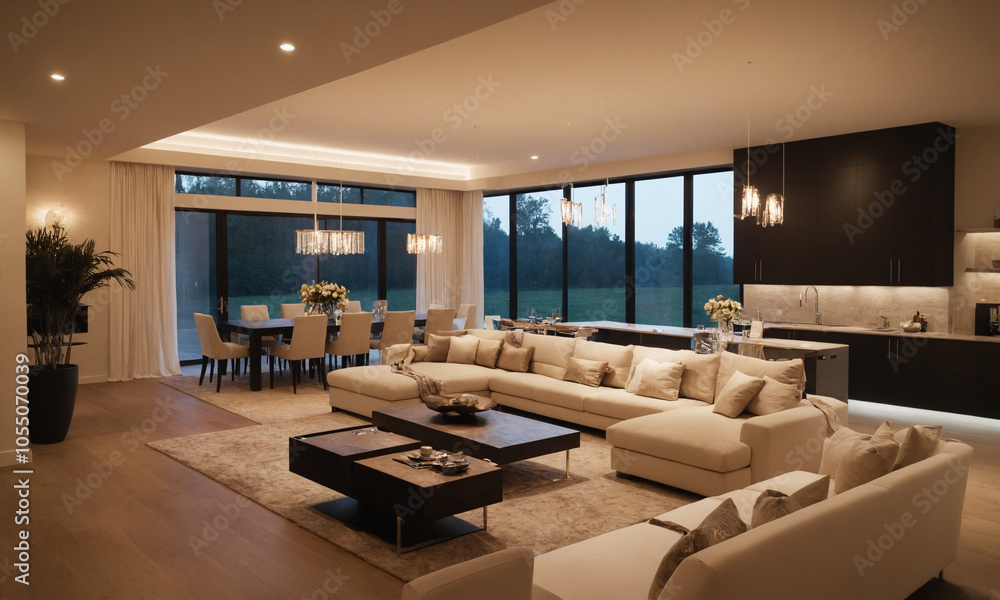 Fototapeta premium 전원주택 럭셔리주방 풀펜션 고급형 주방인테리어