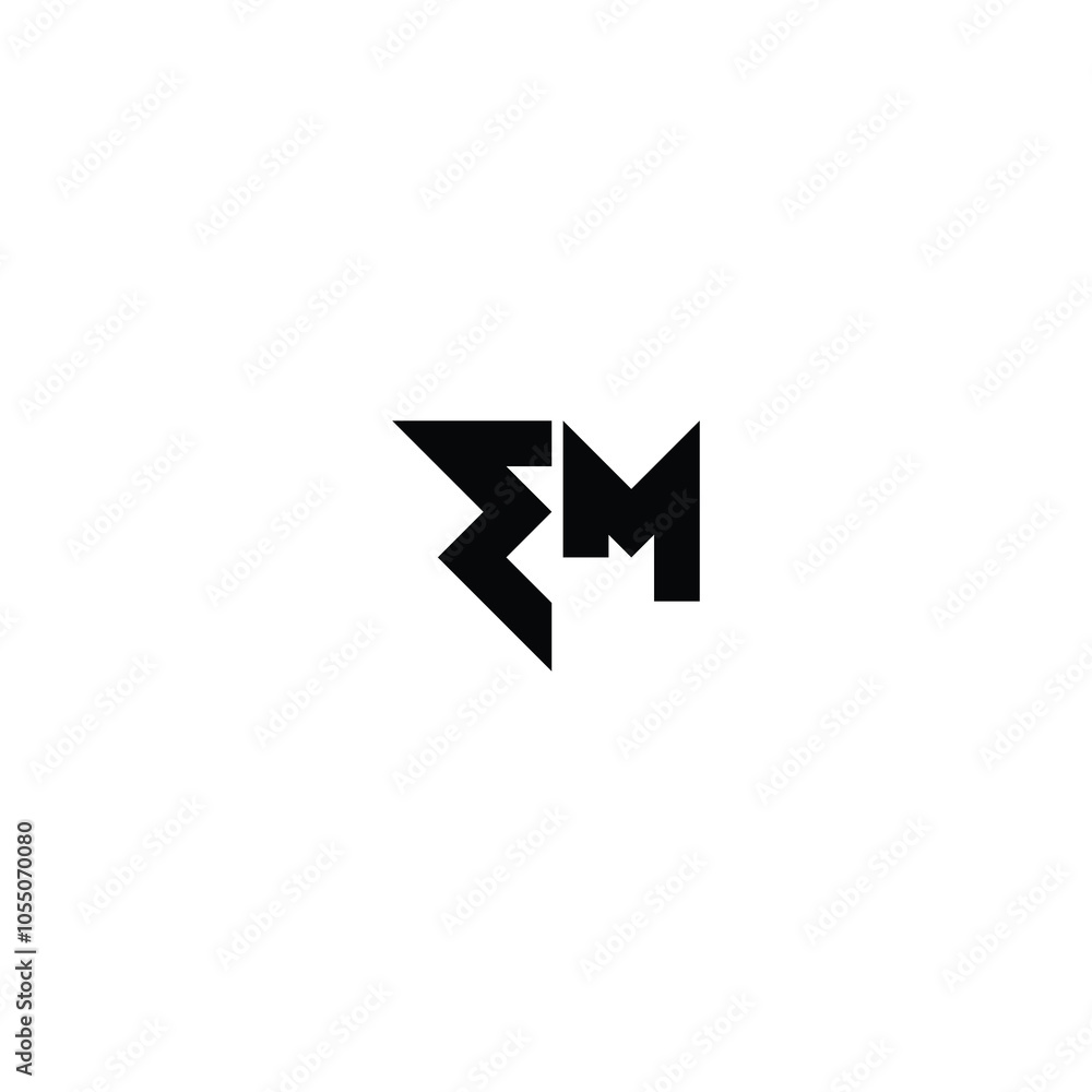 EM monogram logo design letter text name symbol monochrome logotype alphabet character simple logo EM monogram logo design letter text name symbol monochrome logotype alphabet character simple logo
