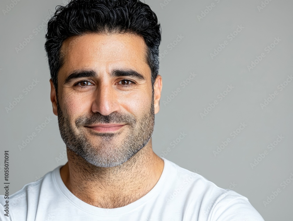 Obraz premium Middle-Aged Man with Medium Skin Tone Portrait