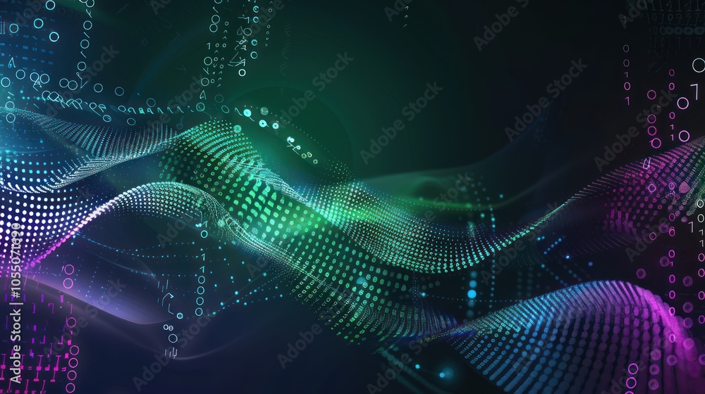Abstract Digital Wave Pattern With Binary Code Abstract Digital Wave Pattern With Binary Code
