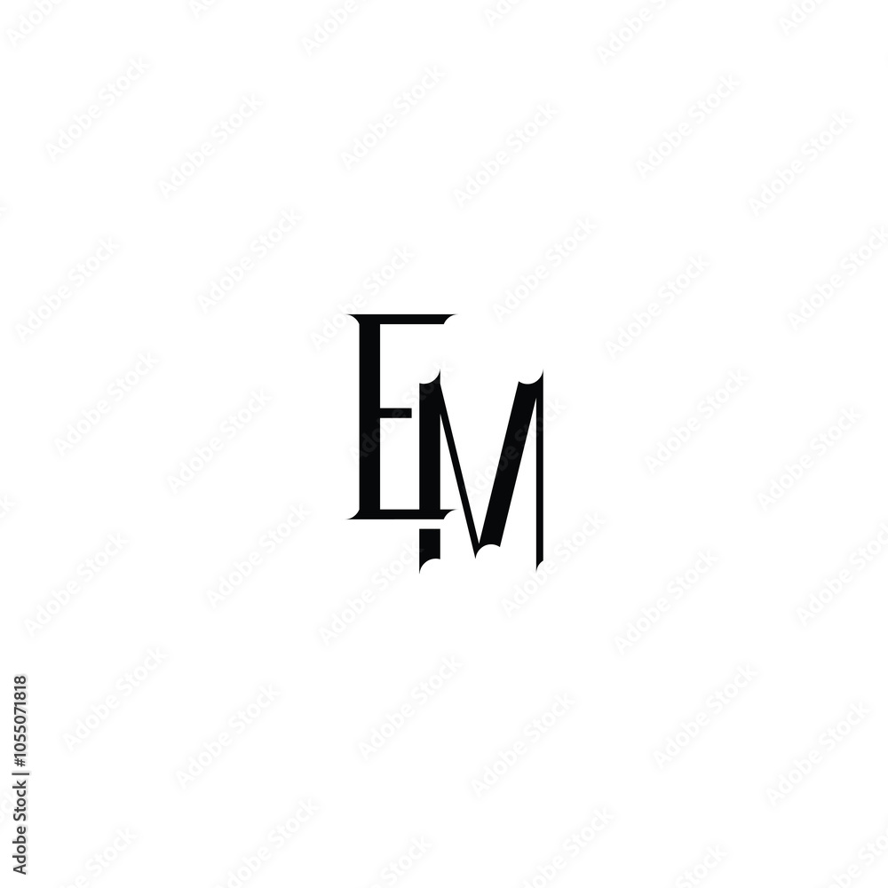 EM monogram logo design letter text name symbol monochrome logotype alphabet character simple logo EM monogram logo design letter text name symbol monochrome logotype alphabet character simple logo