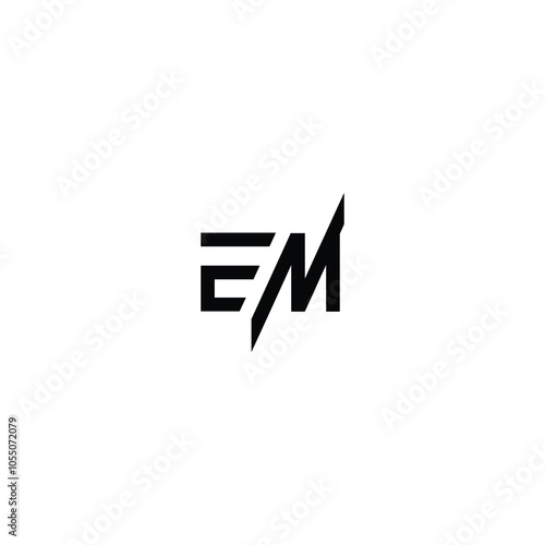 EM monogram logo design letter text name symbol monochrome logotype alphabet character simple logo