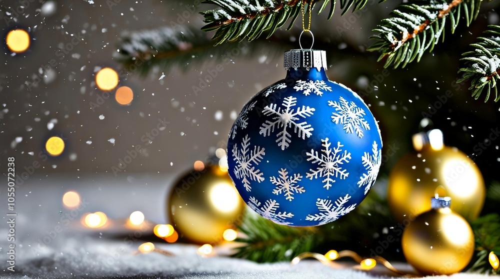 blue and gold christmas ornaments with snowflakes blue and gold christmas ornaments with snowflakes