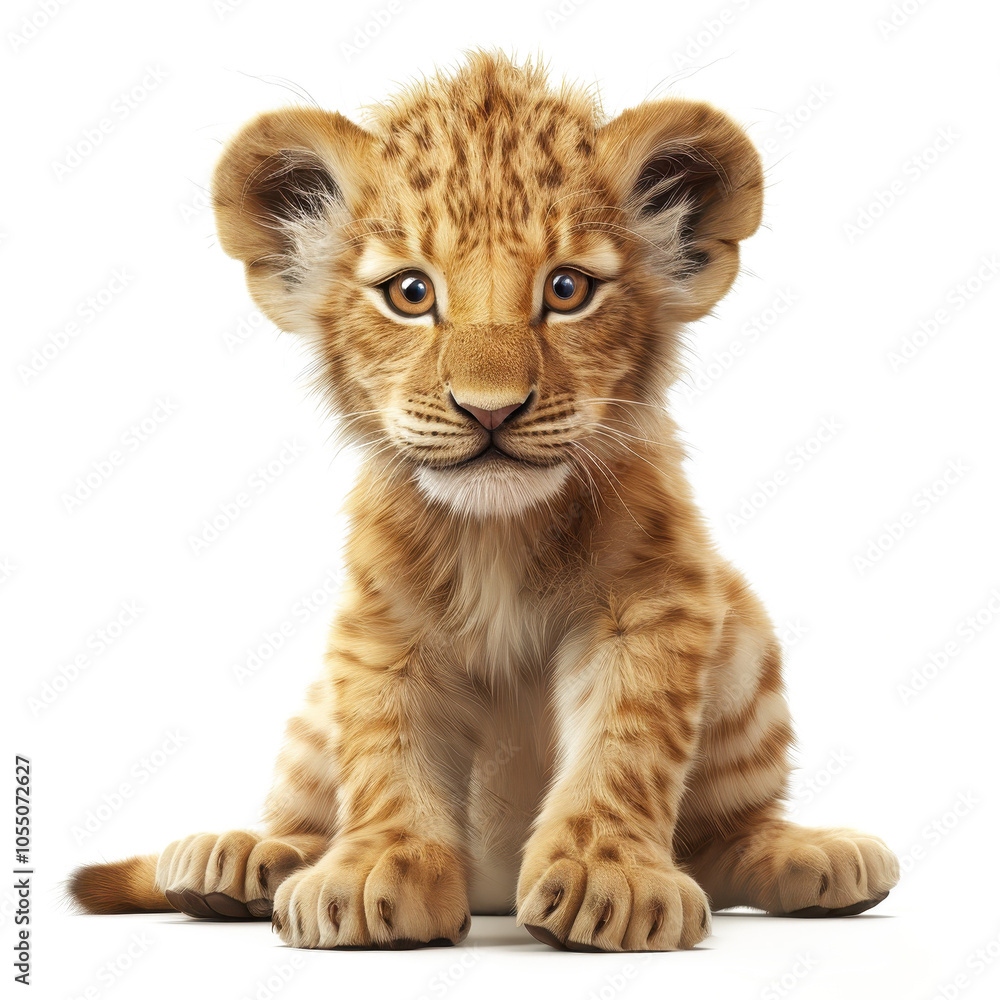 Cute Lion Cub Portrait - Adorable Baby Lion Photo Cute Lion Cub Portrait - Adorable Baby Lion Photo