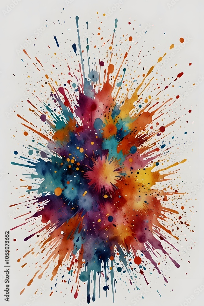 A vibrant confetti explosion in slow motion in watercolor style A vibrant confetti explosion in slow motion in watercolor style