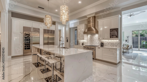 Beautiful Luxury Kitchen: Elegant Design, High-End Appliances, and Premium Materials for a Stylish and Functional Culinary Space