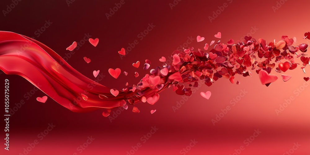 Red Hearts Flowing Background Red Hearts Flowing Background
