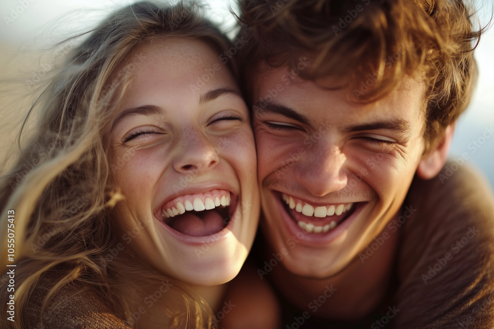 man and woman are hugging each other, both smiling. Scene is happy and affectionate. man and woman are hugging each other, both smiling. Scene is happy and affectionate.