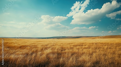 Golden Field Under a Blue Sky