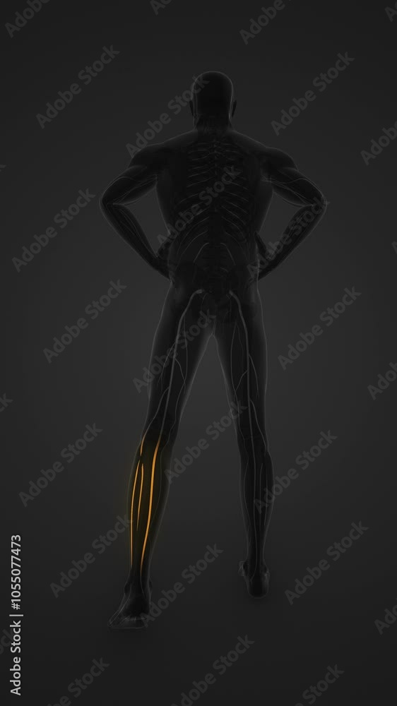 Sciatica Nerve Highlighted in Human Figure