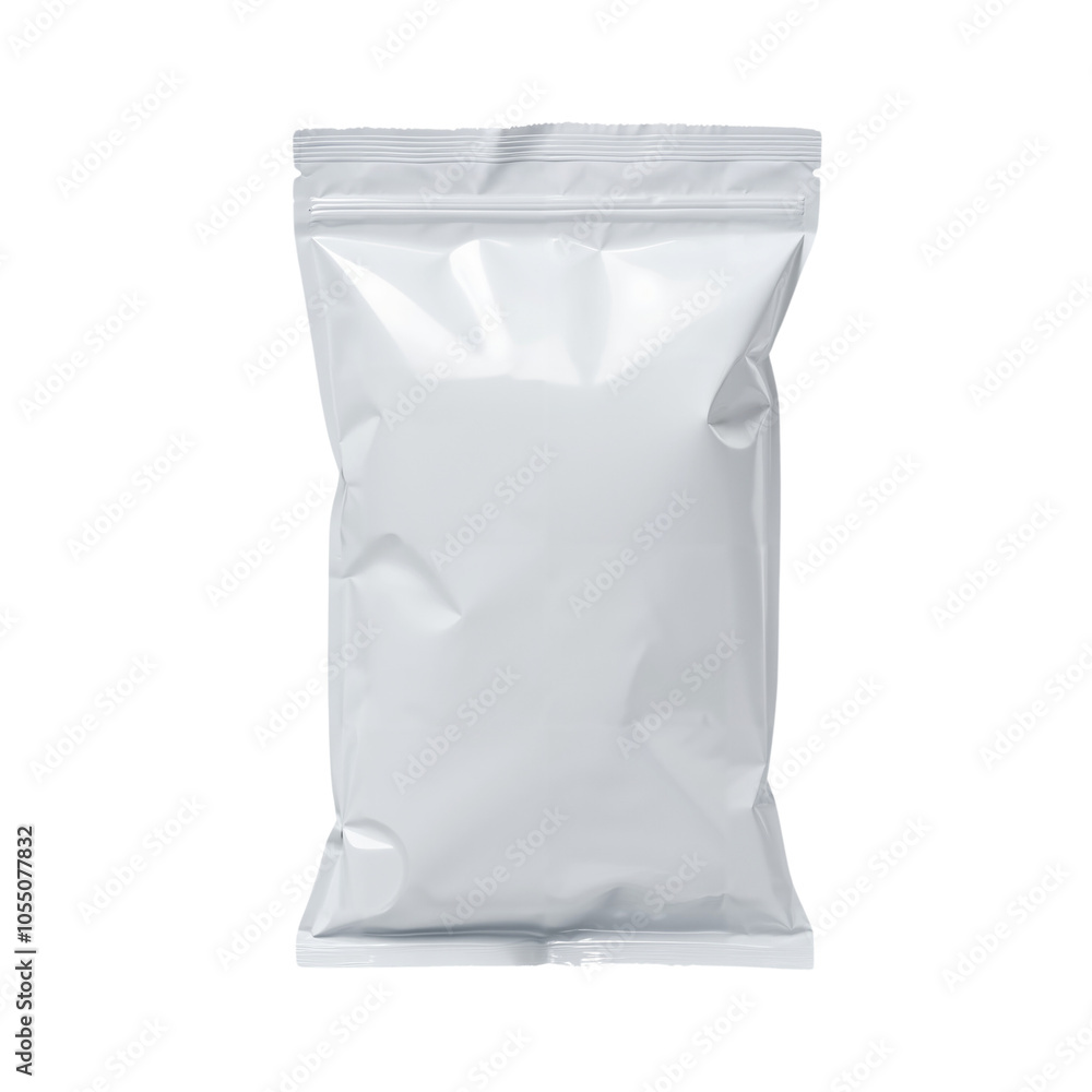 Sealed Shiny Foil Packaging for Food or Product Storage. Sealed Shiny Foil Packaging for Food or Product Storage.
