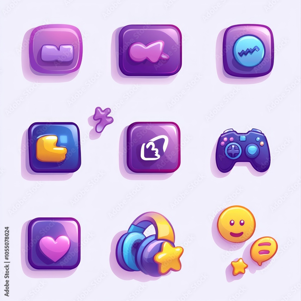 Colorful Game UI Elements