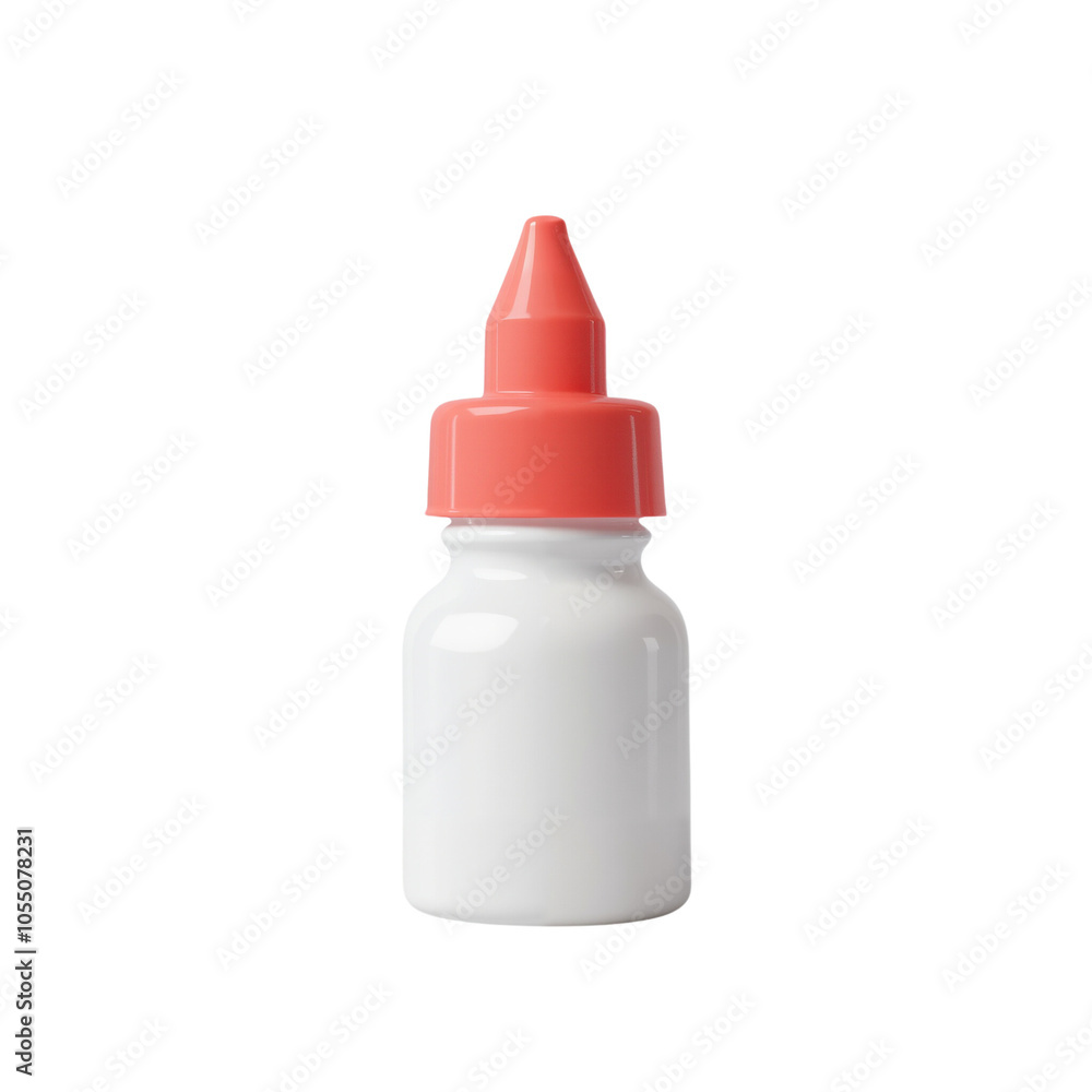 Small Plastic Bottle with Red Cap for Liquid Storage and Dispensing. Small Plastic Bottle with Red Cap for Liquid Storage and Dispensing.