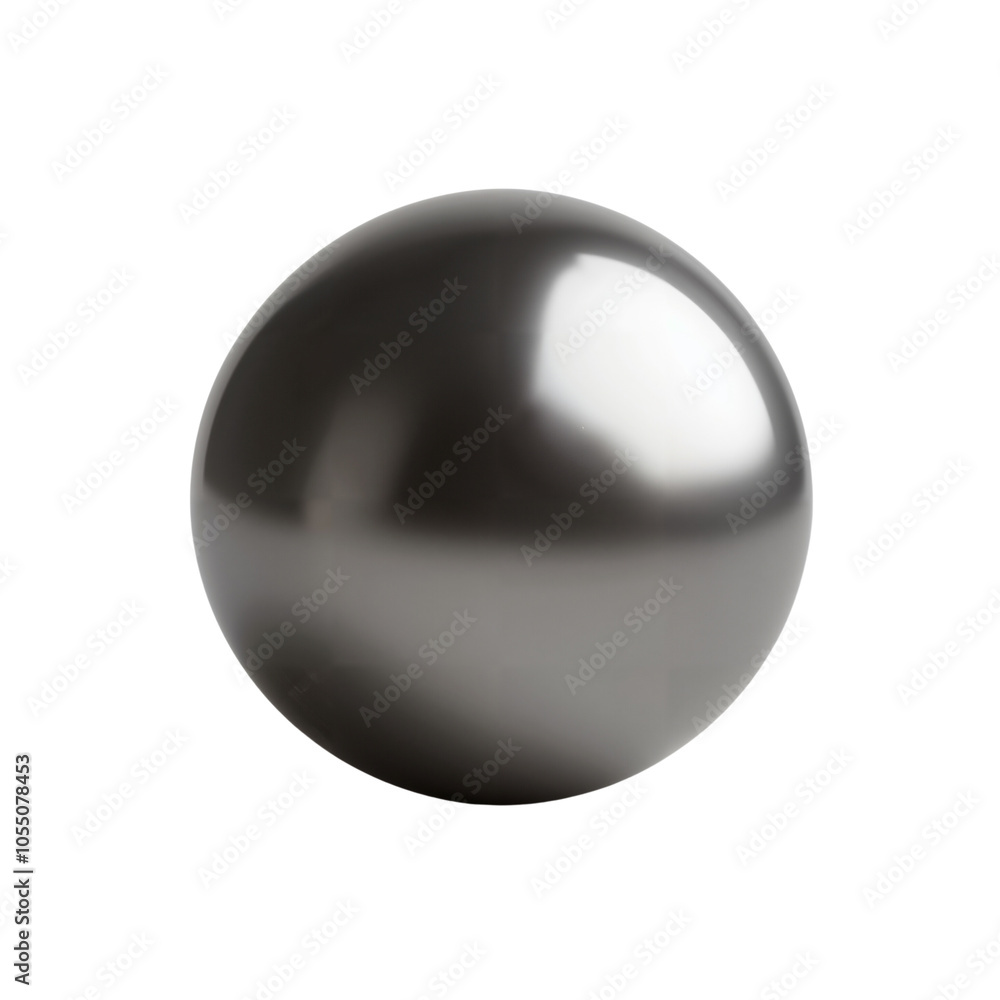 Smooth Metallic Sphere with Reflective Surface and Dark Coloration Smooth Metallic Sphere with Reflective Surface and Dark Coloration