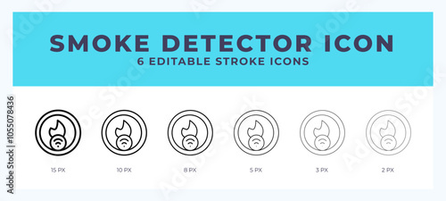 Smoke detector icon. Outline. Lineal icon symbol vector. Black outline.