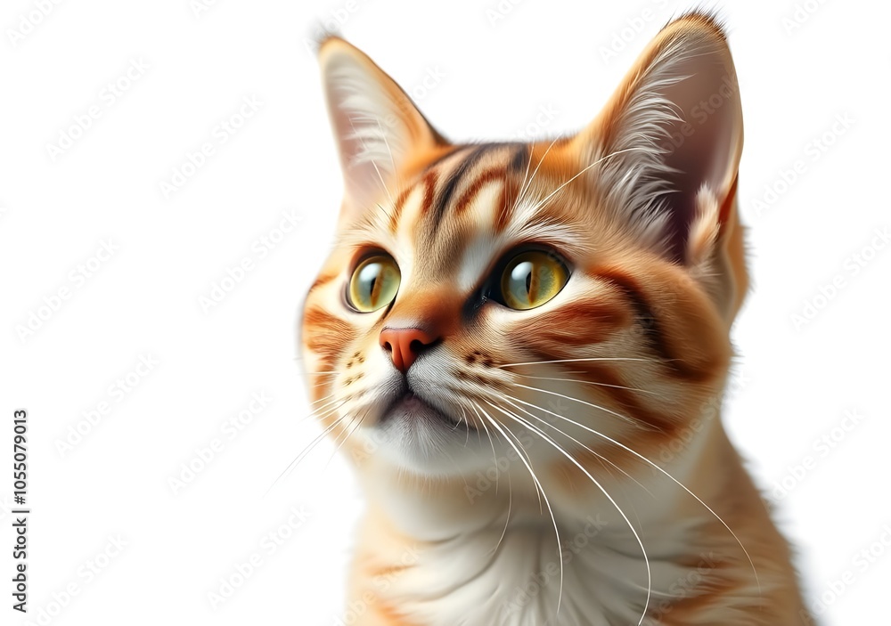 Cute orange cat and grey cat isolated on the white background. Cute orange cat and grey cat isolated on the white background.