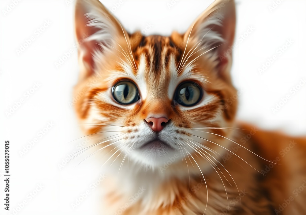 Cute orange cat and grey cat isolated on the white background. Cute orange cat and grey cat isolated on the white background.