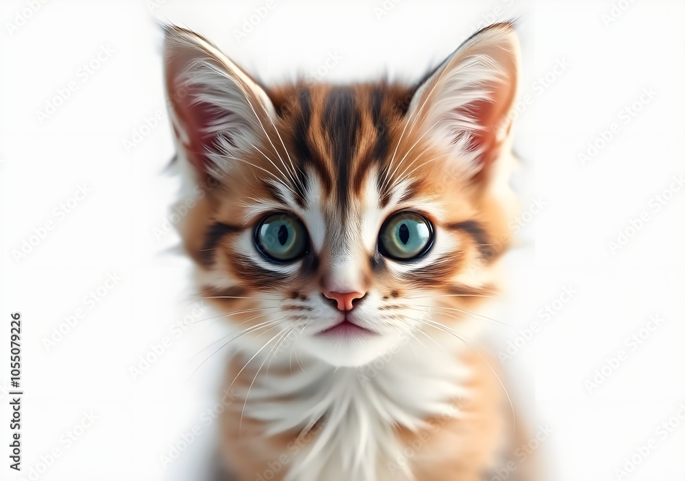 Cute orange cat and grey cat isolated on the white background. Cute orange cat and grey cat isolated on the white background.