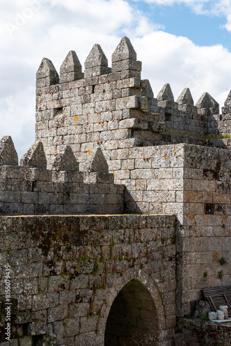 Medieval walls with battlements at Tracoso castle photo