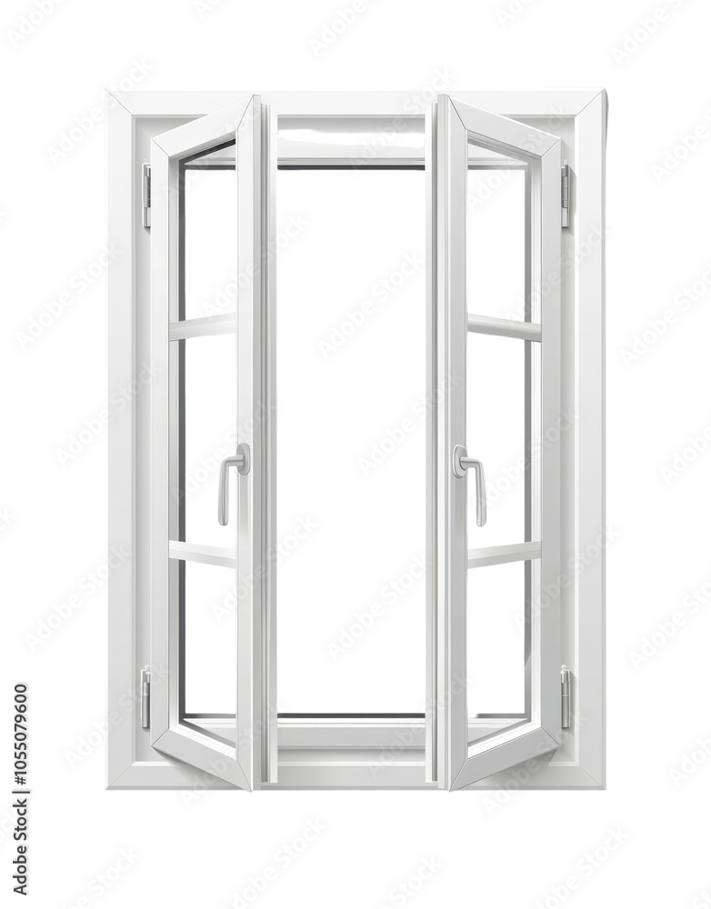 Stylish White Window Design with Open Dual Casement Style. Stylish White Window Design with Open Dual Casement Style.