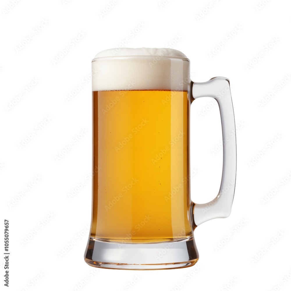 Tall Glass of Refreshing Beer with Frothy Head on Top. Tall Glass of Refreshing Beer with Frothy Head on Top.