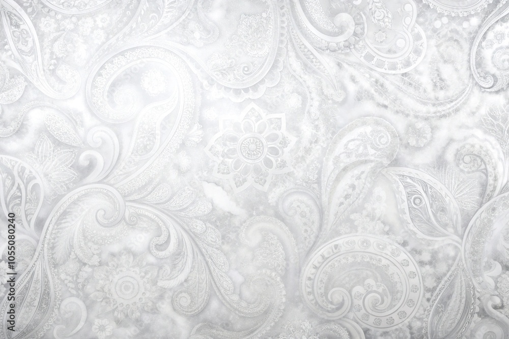 Fototapeta premium White marble background with a white paisley reflected