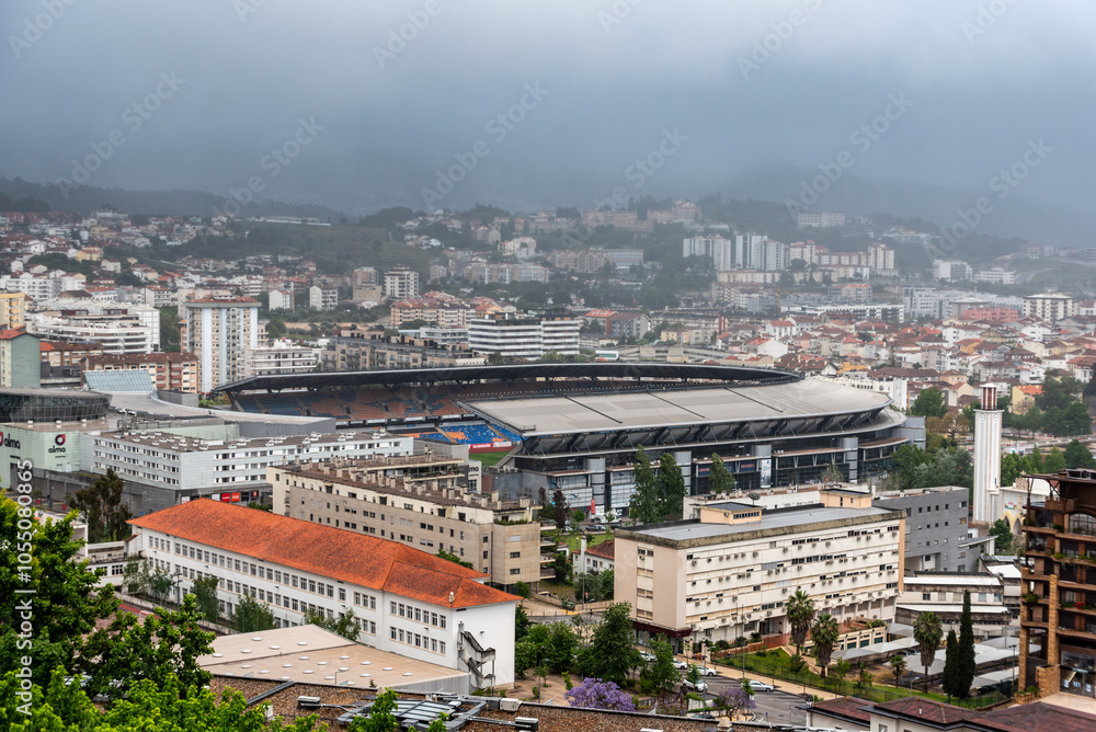 Fototapeta premium Aerial view of the Coimbra City Stadium