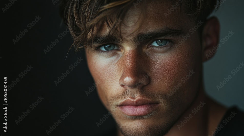 Fototapeta premium A man with a beard and blue eyes