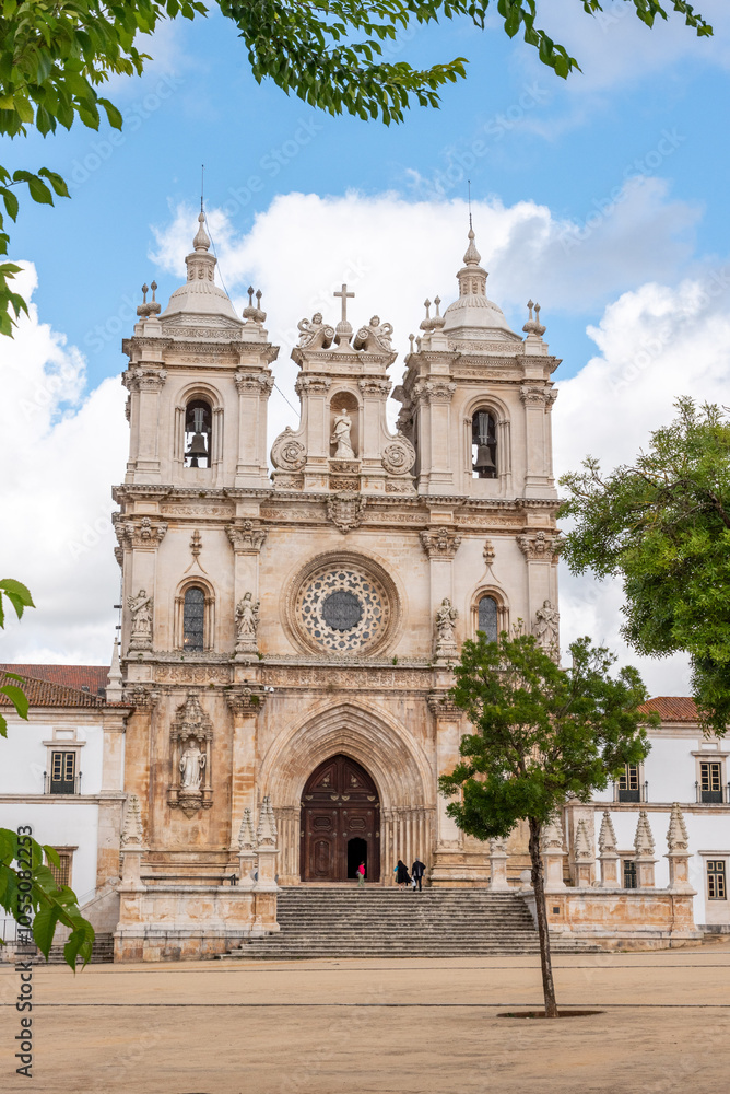 Obraz premium Baroque portal to the church of Alcobaca monastery, UNESCO world heritage since 1989