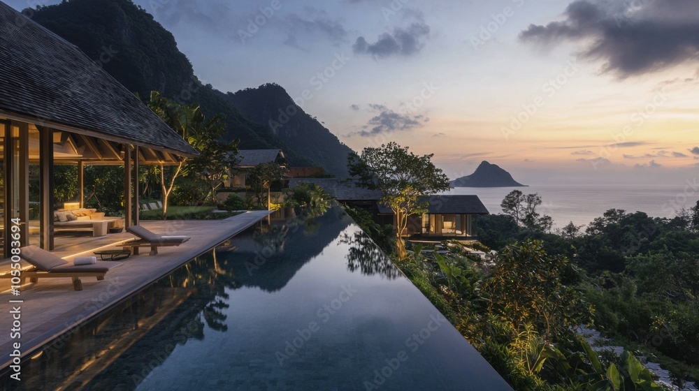 Obraz premium Exquisite Luxury Villa Resort with Sweeping Landscapes