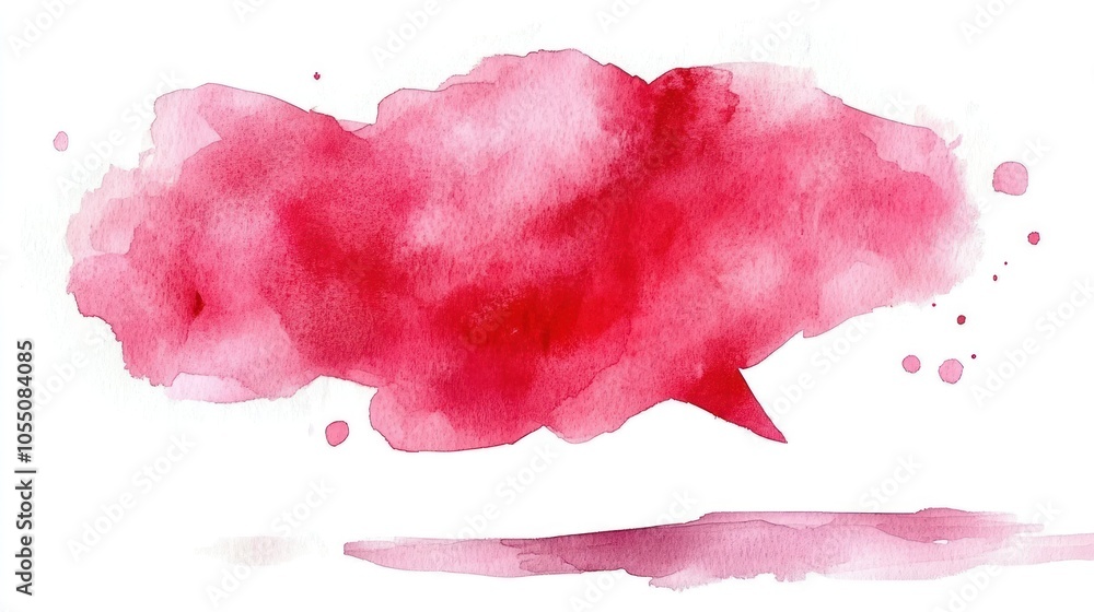 Abstract Watercolor Painting with Pink and Red Splashes Abstract Watercolor Painting with Pink and Red Splashes