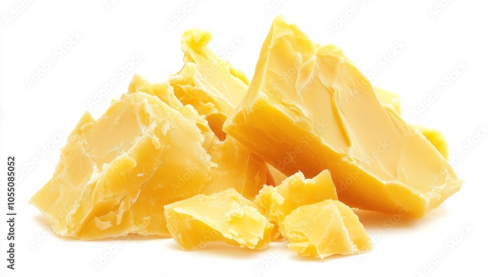 Golden Cheese Pieces Closeup Golden Cheese Pieces Closeup