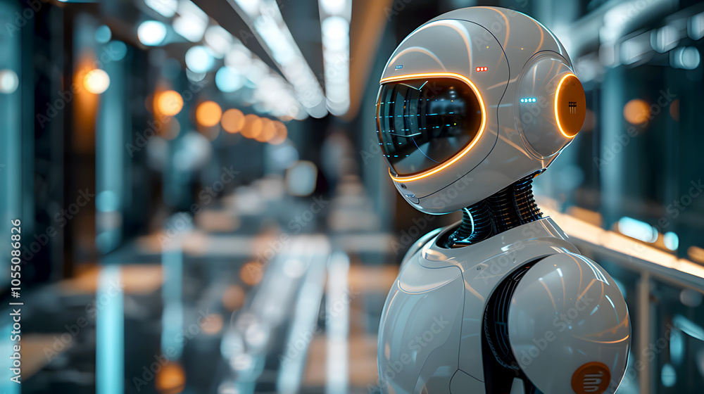Fototapeta premium AI Chatbot Assisting Employees in the Office