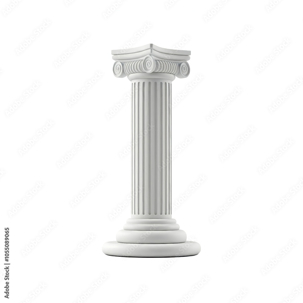 Antique white column isolated on white background Antique white column isolated on white background