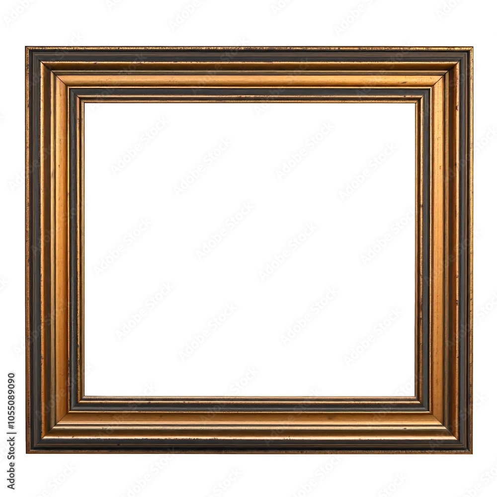 Blank picture frame with antique gold frame mockup isolated on white background Blank picture frame with antique gold frame mockup isolated on white background
