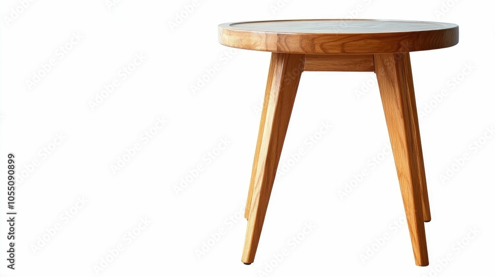 Scandinavian inspired wooden side table with a light natural finish and clean minimalist design Featuring a round compact shape Scandinavian inspired wooden side table with a light natural finish and clean minimalist design Featuring a round compact shape