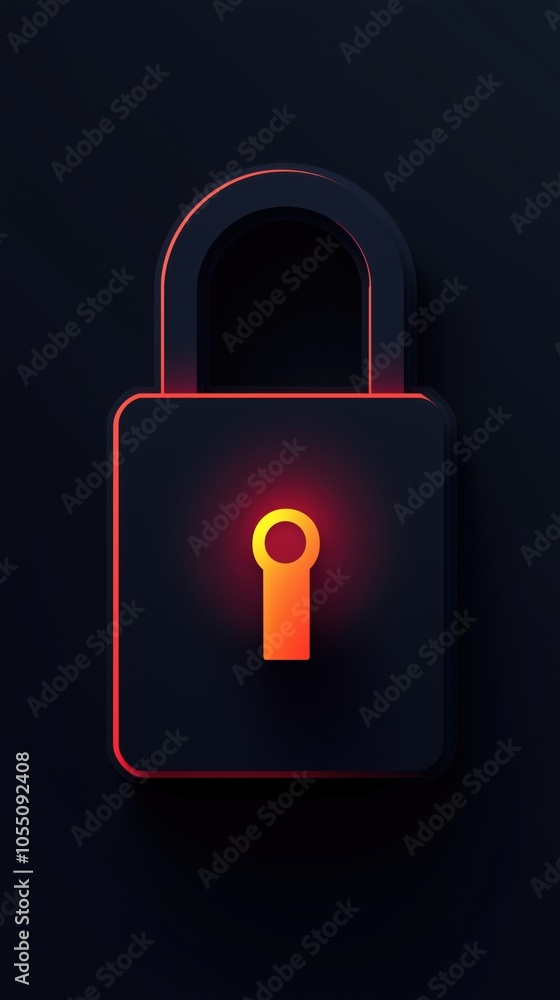 A sleek, modern padlock with an illuminated keyhole on a dark background, symbolizing security and protection.
