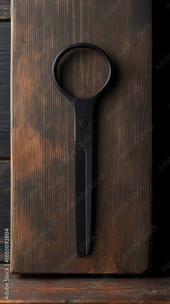 custom made wallpaper toronto digitalBlack scissors on a wooden surface, minimalist style, perfect for creative projects or crafting tasks.